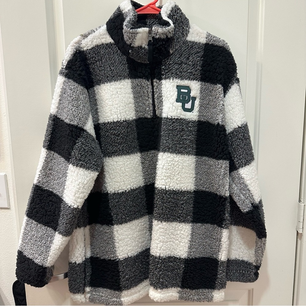 Baylor Checkered Fleece Pullover